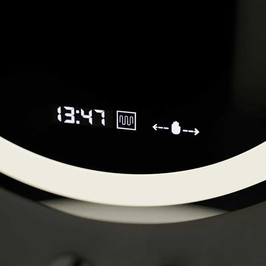 LED Στρογγυλός καθρέφτης, 60cm, Celeste MotionGlow Marcello, Σύστημα Demister, Ρολόι & Θερμόμετρο, Ρυθμιζόμενο