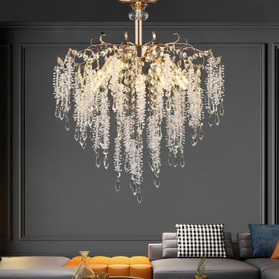 Crystal Chandelier CC9323/5FGD, 5x E14, Διάμετρος 49cm, Χρυσός