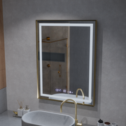 Mirror LED ορθογώνιο 60x80cm Verite Royale Gold Motionglow Marcello Dimable Clock Disrosting System
