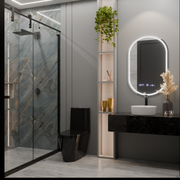 Οβάλ καθρέφτης 50x80cm Eminence Motionglow Marcellow Dimable Clock System & Dimable Thermometer
