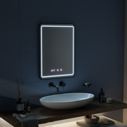 LED Touch Gerhard Mirror System, ρολόι και θερμοκρασία 60x80 cm Black BrushD πλαίσιο