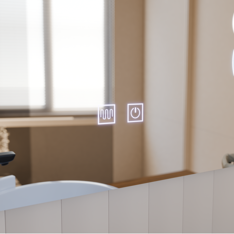 Ορθογώνιος καθρέφτης LED, 80x60cm, Linea Touch, Demister System, Dimmable