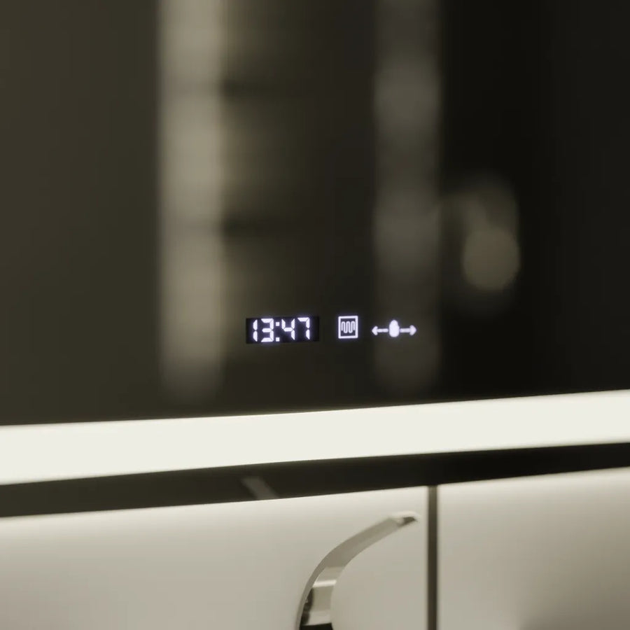 Ορθογώνιος καθρέφτης LED, 100x75cm, Verite MotionGlow Marcello, Σύστημα Demister, Ρολόι & Θερμόμετρο, Ρυθμιζόμενο