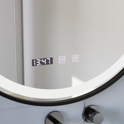Mirror LED Touch Hans Debrulation Σύστημα, ρολόι και θερμοκρασία 60 cm μαύρο πλαίσιο brudged