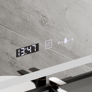 Mirror LED ορθογώνιο 60x80cm Verite Majeste Noir Motion Glow Marcello Ρολόι και θερμόμετρο Dimable