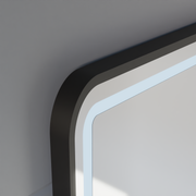 LED Touch Gerhard Mirror System, ρολόι και θερμοκρασία 60x80 cm Black BrushD πλαίσιο