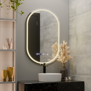 Οβάλ καθρέφτης 50x80cm Eminence Motionglow Marcellow Dimable Clock System & Dimable Thermometer