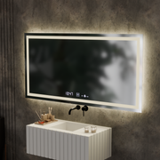 Ορθογώνιο LED Mirror 120x60cm Verite Motionglow Marcellow Dimable Clock Disrosting System