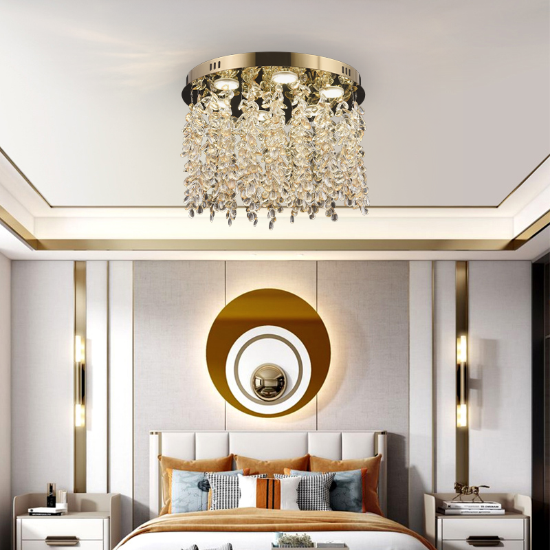Crystal LED Chandelier LLC213/400GD Στρογγυλός, 22W, Κρύο/Ζεστό/Ουδέτερο φως, Κρύσταλλο, Χρυσό