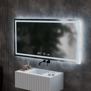 Ορθογώνιο LED Mirror 120x60cm Verite Motionglow Marcellow Dimable Clock Disrosting System