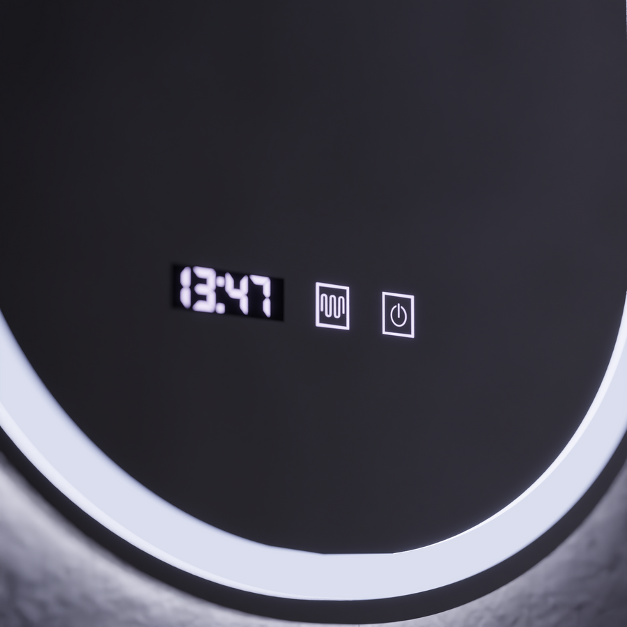 Σύστημα αποθολώματος καθρέφτη αφής ONIRA LED, Ρολόι και θερμοκρασία 50x80 cm