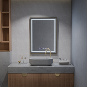Mirror LED ορθογώνιο 60x80cm Verite Royale Gold Motionglow Marcello Dimable Clock Disrosting System