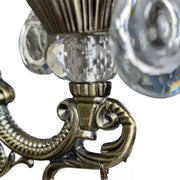Φωτιστικό τοίχου SANSSOUCI Picollo Crystal, 1xE14, Antique Brass