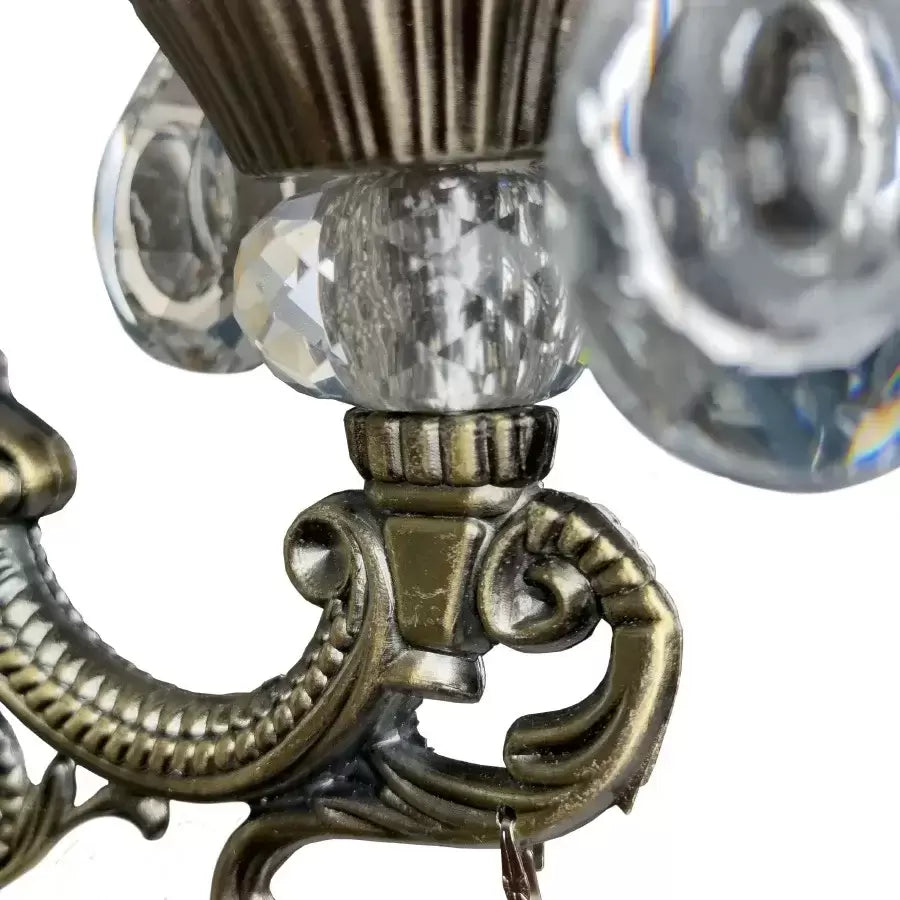 Φωτιστικό τοίχου SANSSOUCI Picollo Crystal, 1xE14, Antique Brass