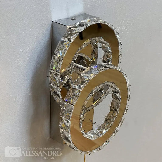 Πολυέλαιος LED με κρύσταλλο JEFFERSON 32W, 2 κύκλοι, κρύο/ζεστό/ουδέτερο φως, γυαλιστερό χρώμιο