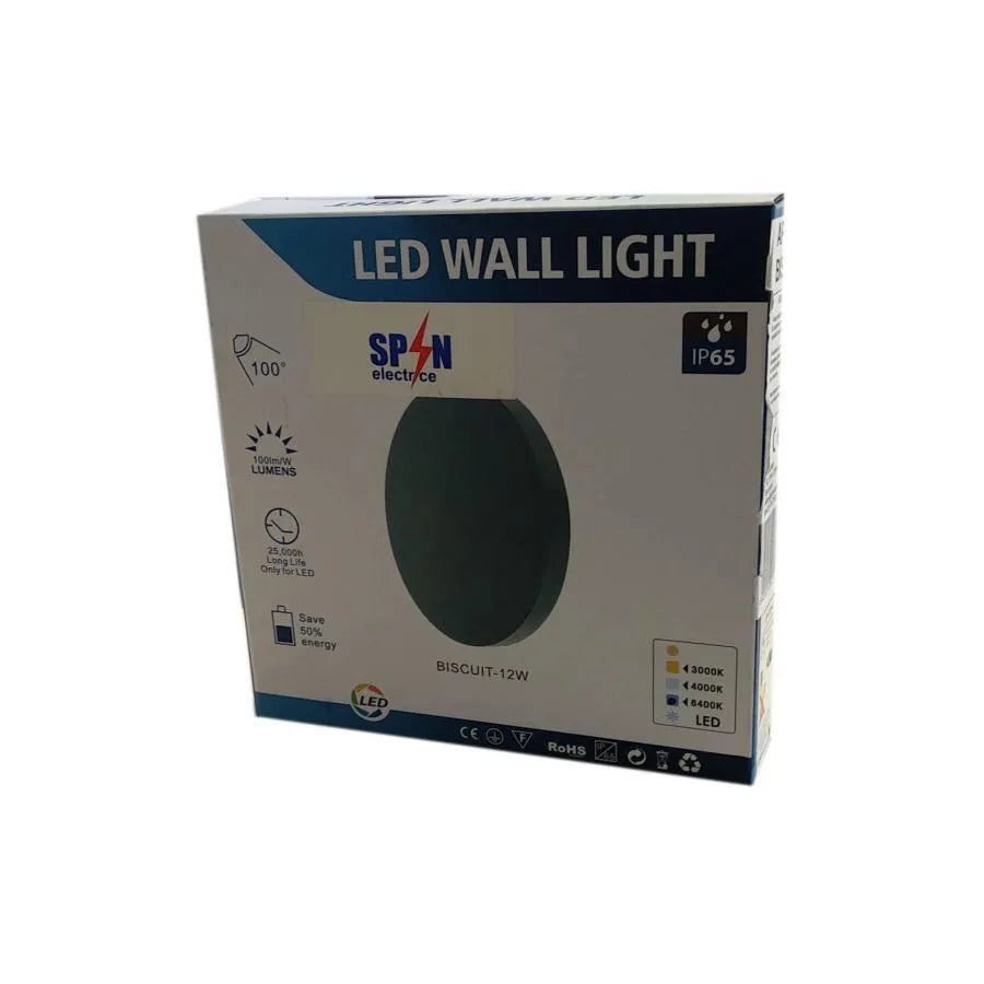 Εφαρμόστε εξωτερική λυχνία LED MOLAN 12W 6000K IP65 GREY