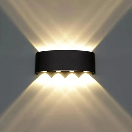 Ellis Εξωτερικό φως τοίχου LED, 8W, 8 πηγές φωτός, θερμό φως, μαύρο