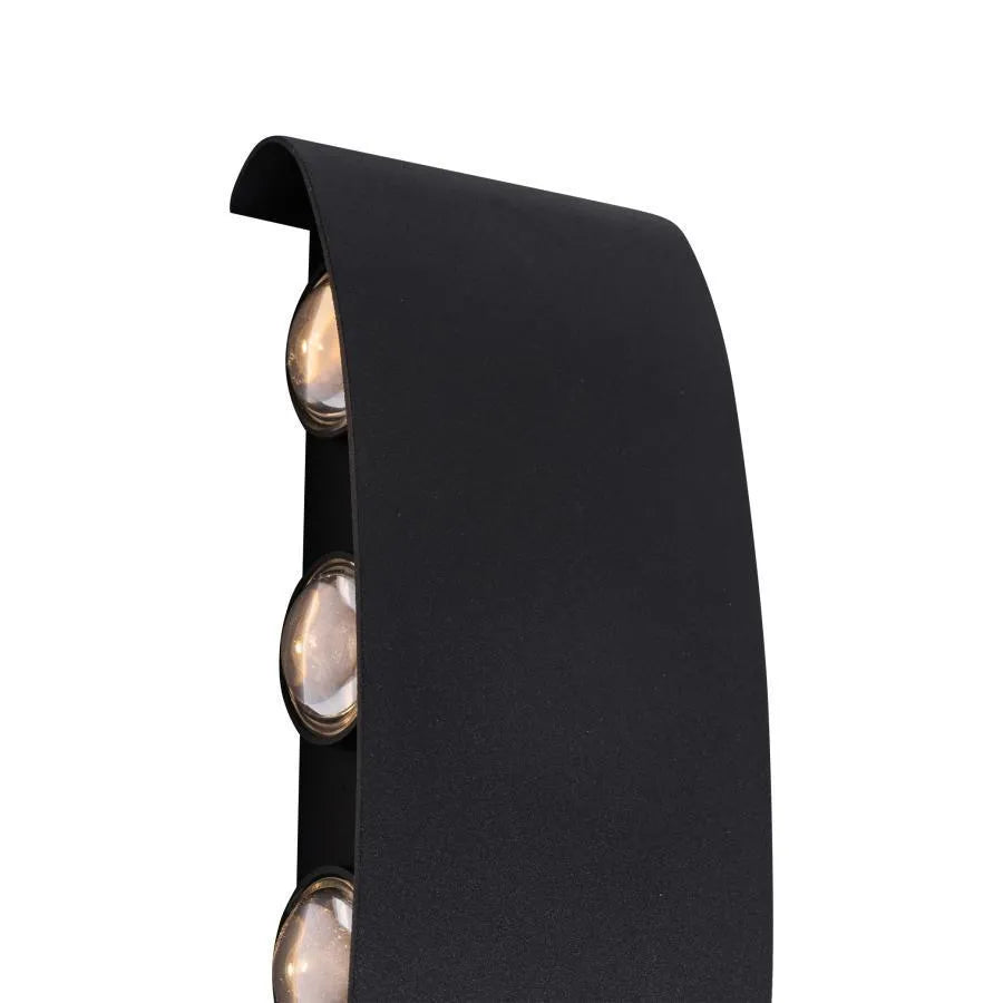 Ellis Εξωτερικό φως τοίχου LED, 8W, 8 πηγές φωτός, θερμό φως, μαύρο