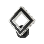 Εφαρμόστε Terrano LED με κρυστάλλους, τετράγωνο, 24W, κρύο/ζεστό/ουδέτερο φως, μαύρο & ανοξείδωτο