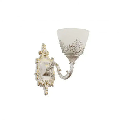 Εφαρμόστε ρουστίκ εξοχικό σπίτι, 1*E27, λευκό, μέταλλο και γυαλί