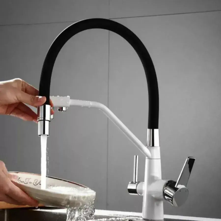 Μπαταρία κουζίνας, υγειονομικό ορείχαλκο, λευκό, OD/2072