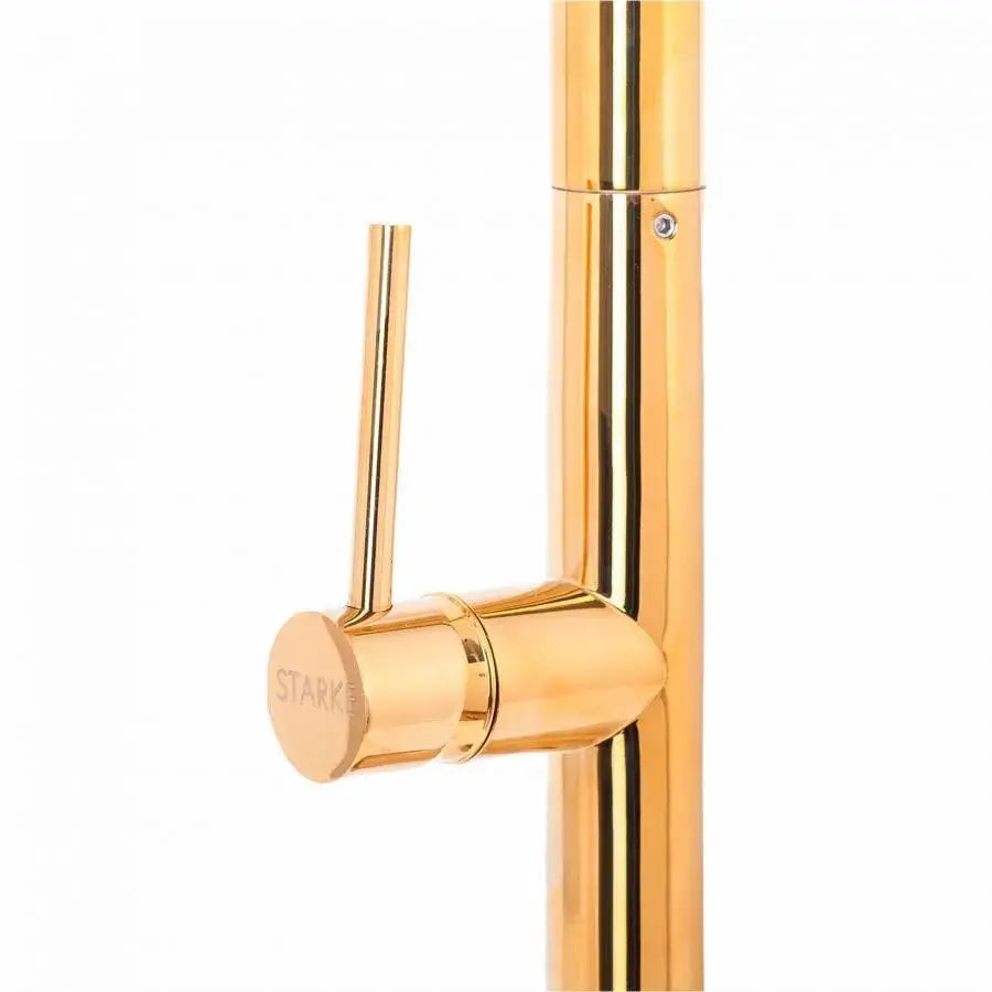 Μπαταρία κουζίνας με εκχυλίσιμο ντους, υγειονομικό ορείχαλκο, χρυσό, CF2043