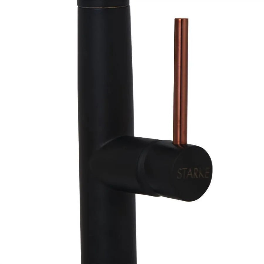 Μπαταρία κουζίνας με εκχυλίσιμο ντους, υγιεινό ορείχαλκο, μαύρο, CF2042