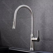 Κουζίνα μπαταρίας με εκχυλίσιμο ντους, ανοξείδωτο χάλυβα 304, σατέν, CF023