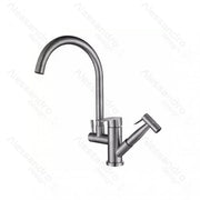 Κουζίνα μπαταρίας με εκχυλίσιμο ντους, ανοξείδωτο χάλυβα 304, σατέν, CF034