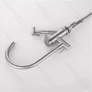 Κουζίνα μπαταρίας με εκχυλίσιμο ντους, ανοξείδωτο χάλυβα 304, σατέν, CF034