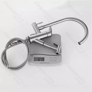 Κουζίνα μπαταρίας με εκχυλίσιμο ντους, ανοξείδωτο χάλυβα 304, σατέν, CF034