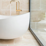 Δάπεδο μπαταρίας με παράγραφο και σωλήνα, υγιεινή, χρυσός, CF2041