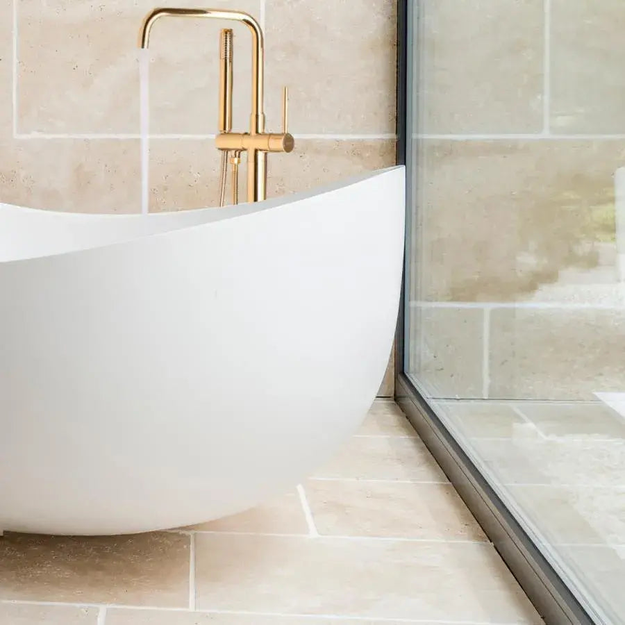 Δάπεδο μπαταρίας με παράγραφο και σωλήνα, υγιεινή, χρυσός, CF2041