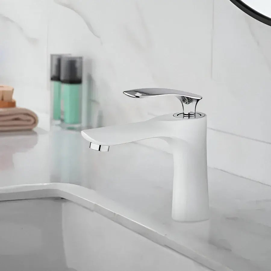 Μπαταρία Washbasin, υγιεινό ορείχαλκο, λευκό, OD/2069