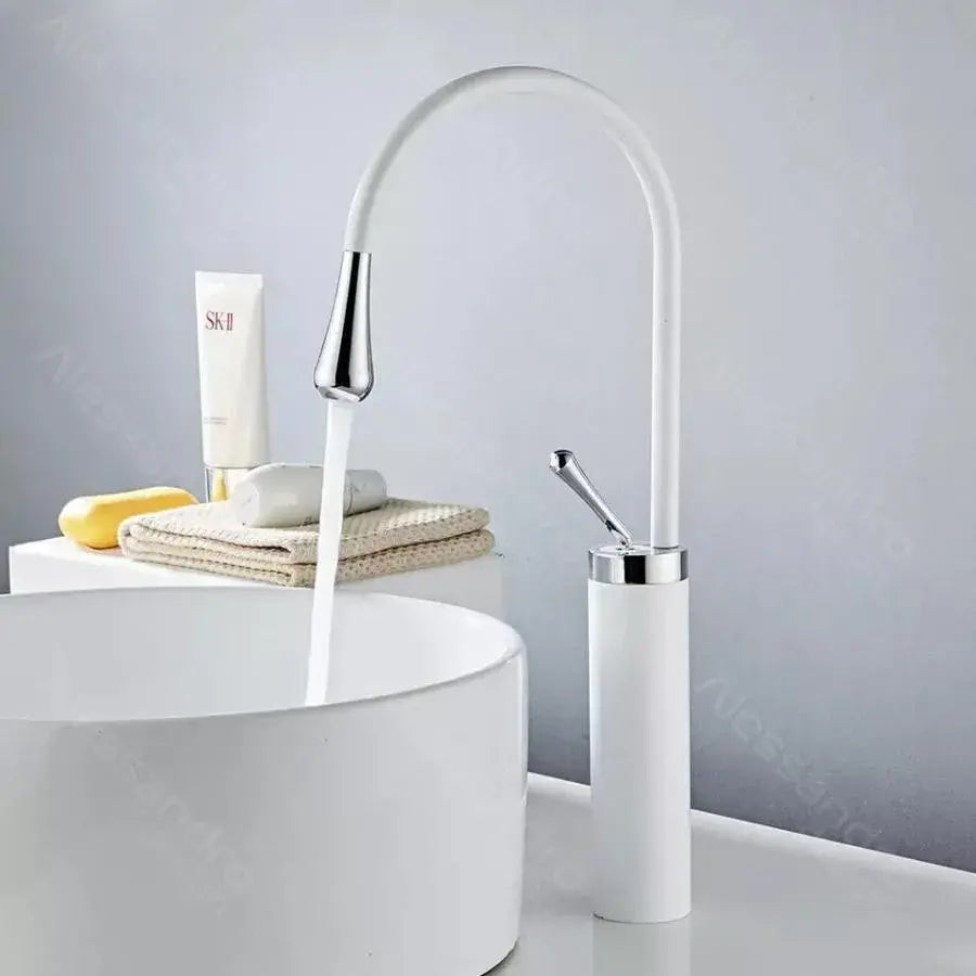 Μπαταρία Washbasin, υγειονομικό ορείχαλκο, λευκό, wzy/326/a