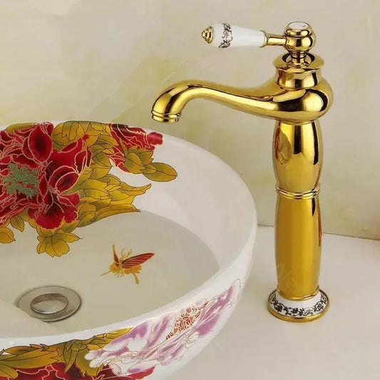 Μπαταρία Washbasin, υγιεινό ορείχαλκο, χρυσός, CF/1008