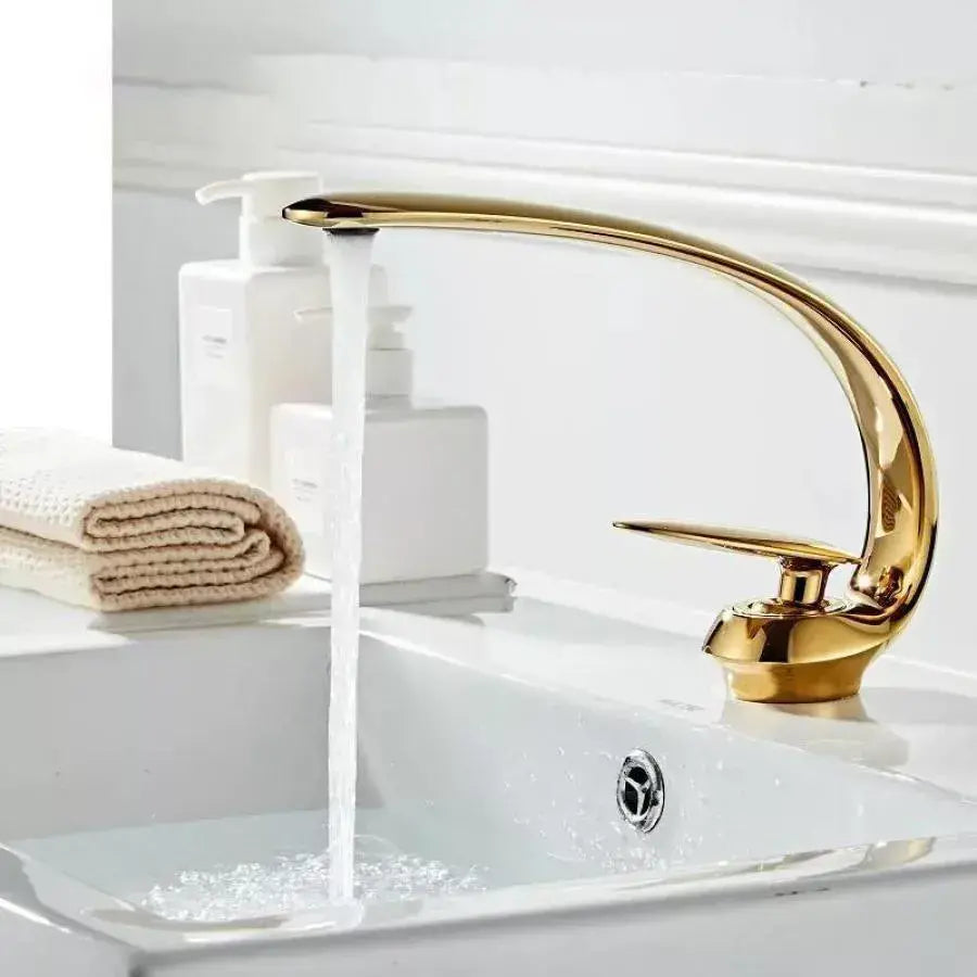Μπαταρία Washbasin, υγιεινό ορείχαλκο, χρυσός, OD/2054