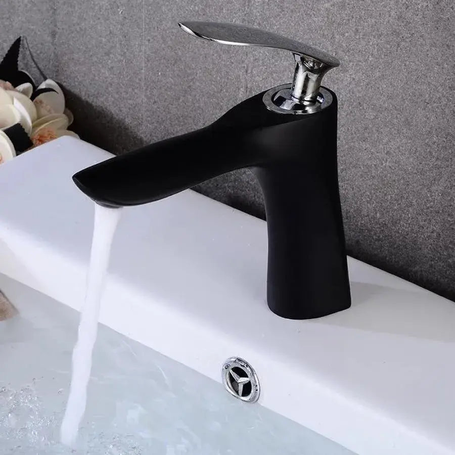 Μπαταρία Washbasin, υγιεινό ορείχαλκο, μαύρο, OD/2024
