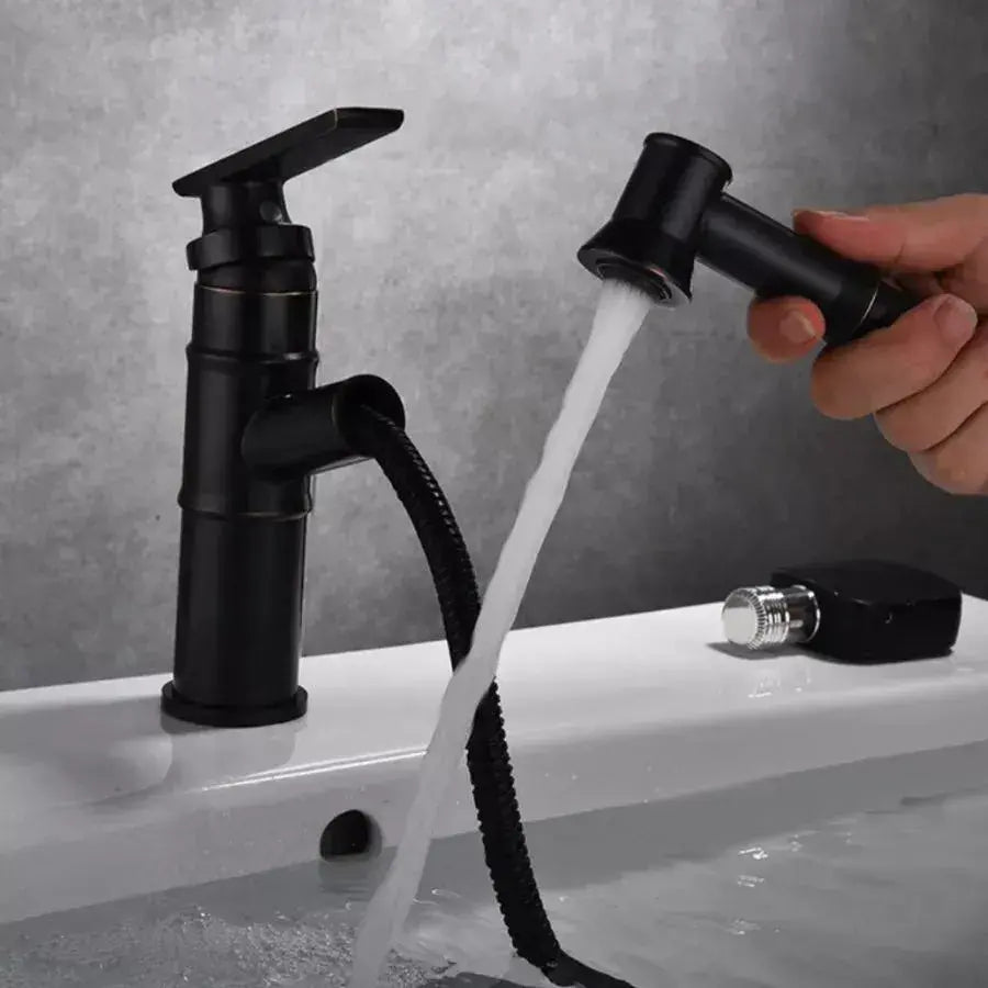Μπαταρία Washbasin, υγιεινό ορείχαλκο, μαύρο, OD/2042