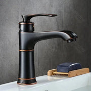 Μπαταρία Washbasin, υγιεινό ορείχαλκο, μαύρο, OD01/B