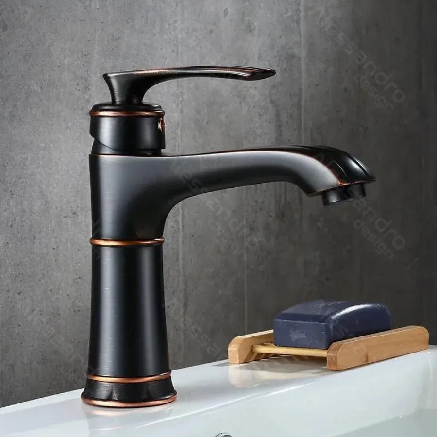 Μπαταρία Washbasin, υγιεινό ορείχαλκο, μαύρο, OD01/B