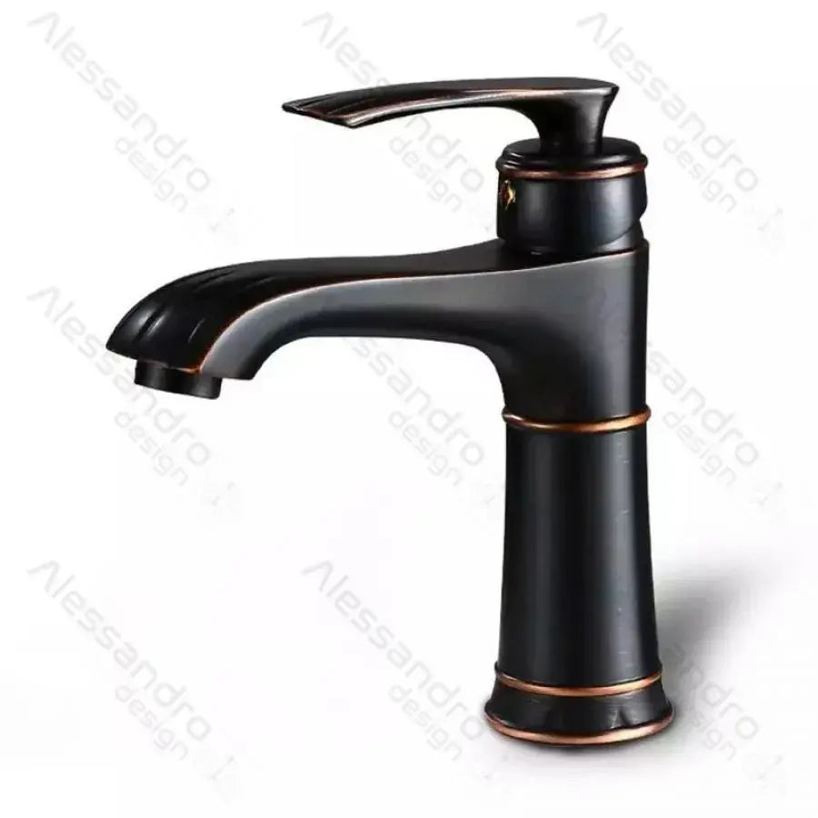 Μπαταρία Washbasin, υγιεινό ορείχαλκο, μαύρο, OD01/B