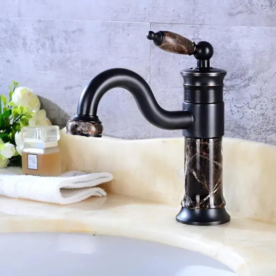 Μπαταρία Washbasin, υγιεινό ορείχαλκο, μαύρο, wzy/313