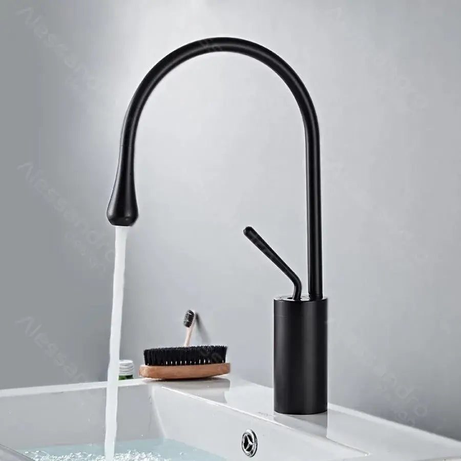 Μπαταρία Washbasin, υγειονομικό ορείχαλκο, μαύρο, wzy/327/b