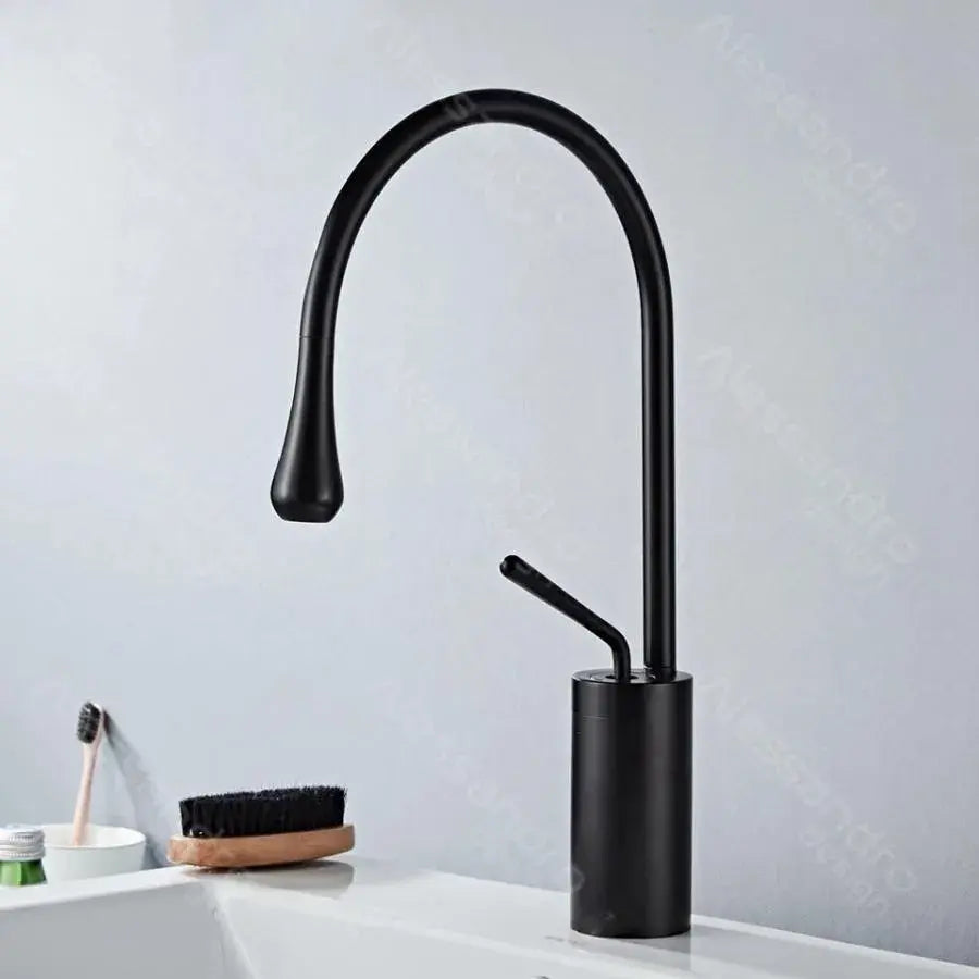Μπαταρία Washbasin, υγειονομικό ορείχαλκο, μαύρο, wzy/327/b