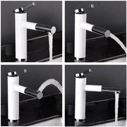 Washbasin Battery με εκχυλίσιμο ντους, υγιεινό ορείχαλκο, λευκό, WZX/2021