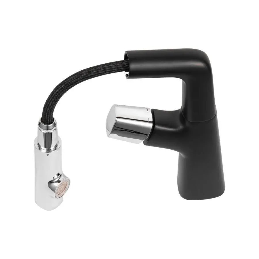 Πλούσιο μπαταριών με εκχυλίσιμο ντους, υγειονομικό ορείχαλκο, χρώμιο και μαύρο, MP016H/C