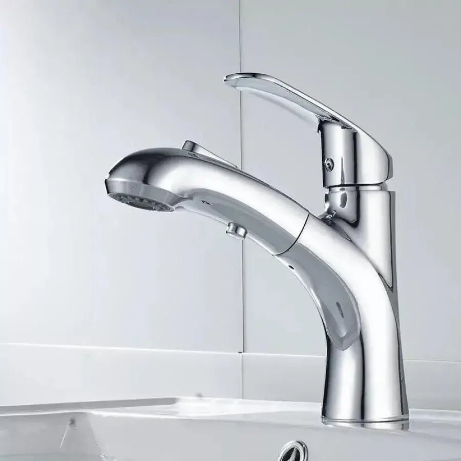 Washbasin Battery με εκχυλίσιμο ντους, υγειονομικό ορείχαλκο, Chrome, OD/2030