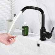 Μήνα Μονοχροβής Washbasin/Κουζίνα περιστρέφοντας περιστρεφόμενα συνδέσεις μαύρου κράματος κασέτας σατέν από ανοξείδωτο χάλυβα περιλάμβα