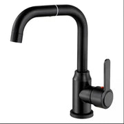 Μήνα Μονοχροβής Washbasin/Κουζίνα περιστρέφοντας περιστρεφόμενα συνδέσεις μαύρου κράματος κασέτας σατέν από ανοξείδωτο χάλυβα περιλάμβα